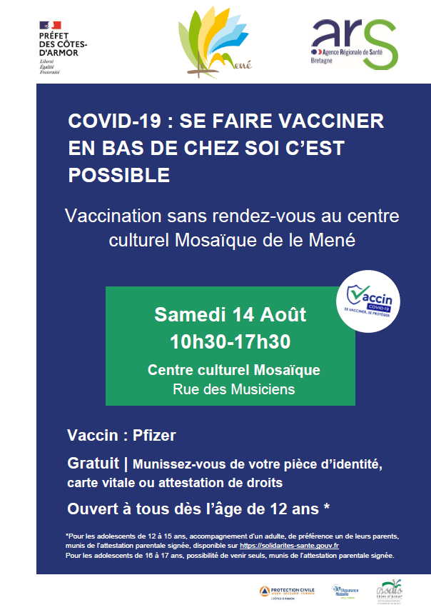 Vaccination sur la Commune Le Mené | 14 août 2021